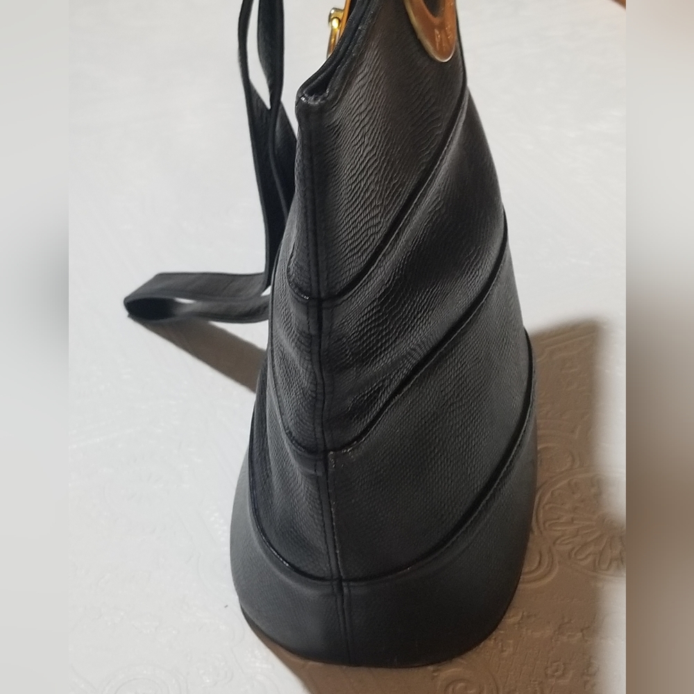 Celine Black Leather Bucket Bag - Picture 5 of 7